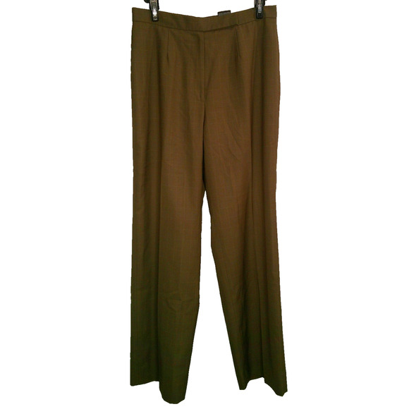 Kasper Classics Brown Wide Leg Straight Slacks Women's 4 Petite - Picture 1 of 7